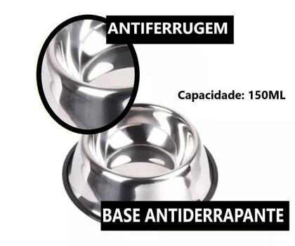 Imagem de 2 Potes Comedouro Antiderrapante 150ml +Casinha Pet Média N4