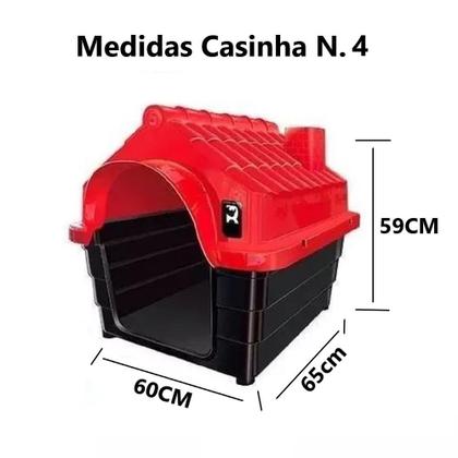 Imagem de 2 Potes Comedouro Antiderrapante 150ml +Casinha Pet Média N4