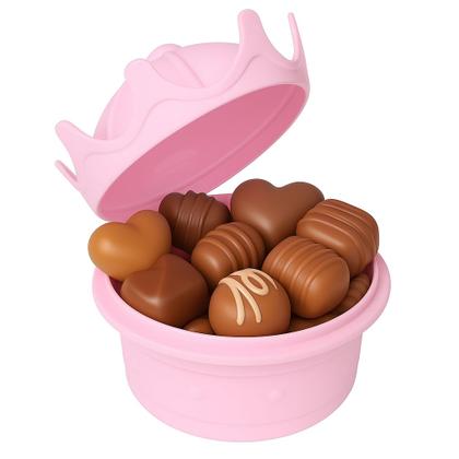 Imagem de 2 Potes de Coroa Rosa Doces e Decoração de Festa Infantil