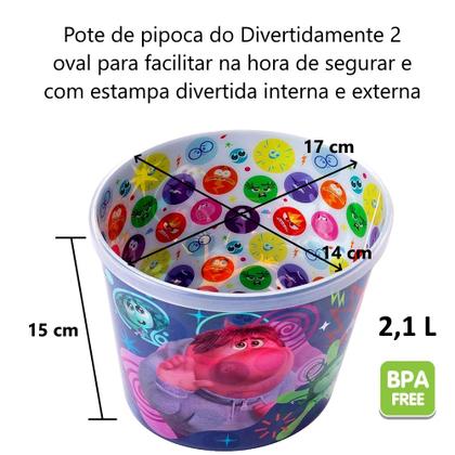 Imagem de 2 Potes de Pipoca do Filme Divertidamente 2.1 litros Plasútil