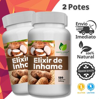 Imagem de 2 Potes Elixir de Inhame Kit 240 Cáps - Fonte Verde