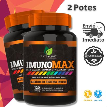 Imagem de 2 Potes ImunoMAX Natural Kit 240 Cáps - Fonte Verde