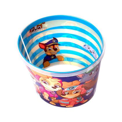 Imagem de 2 Potes para Pipoca Infantil Patrulha Canina Balde Oval Estampado Original 2.1L