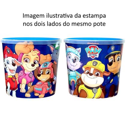 Imagem de 2 Potes para Pipoca Infantil Patrulha Canina Balde Oval Estampado Original 2.1L