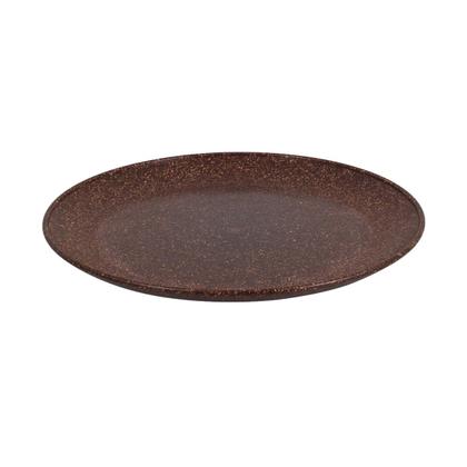Imagem de 2 Prato Refeição Sustentável Redondo Durável 24cm Marrom Esc