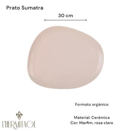 Imagem de 2 Pratos Rasos Cerâmica 30cm Orgânico Lhermitage Rosa Mesa