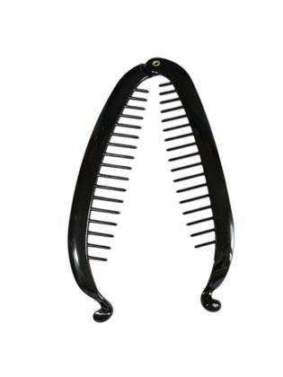 Imagem de 2 Presilhas De Cabelo Preta Estilo Banana Com Pente 15cm