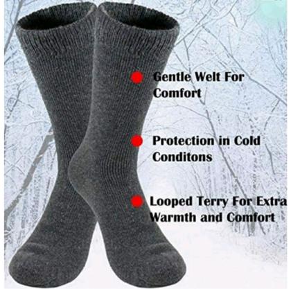 Imagem de 2 prs Meia  Térmica Asatex N 36a46 Feminina Masculina Adulto meião lã acrílica frio