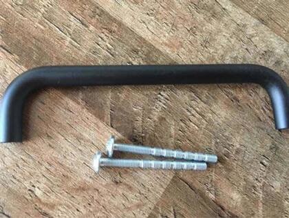 Imagem de 2 Puxador Alumínio Maciço Gaveta/armário 192mm Preto Fosco