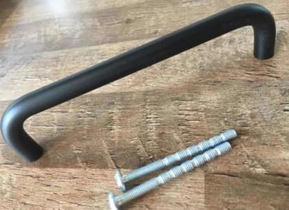 Imagem de 2 Puxador P/moveis Alça/trave 192mm Preto Fosco Em Aluminio