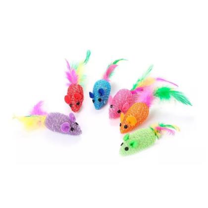 Imagem de 2 Ratinhos de Brinquedo para Gatos Pet com Catnip 7,5cm