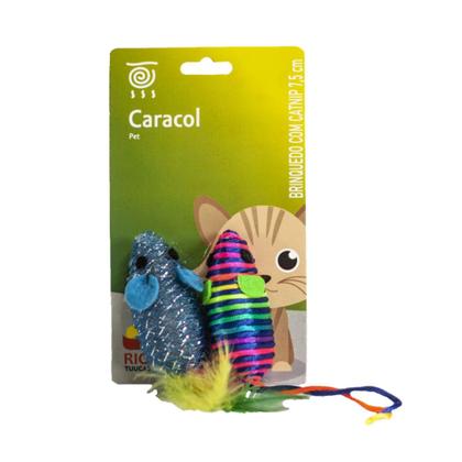Imagem de 2 Ratinhos de Brinquedo para Gatos Pet com Catnip 7,5cm