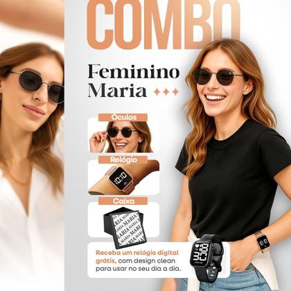 Imagem de 2 relogio feminino digital led aço inox + caixa casual rosa rose qualidade premium preto moda original