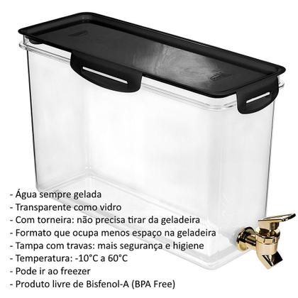 Imagem de 2 Reservatórios Água Acrílico com Torneira Garrafa 6 Litros