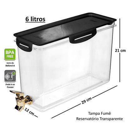 Imagem de 2 Reservatórios Água Acrílico com Torneira Garrafa 6 Litros