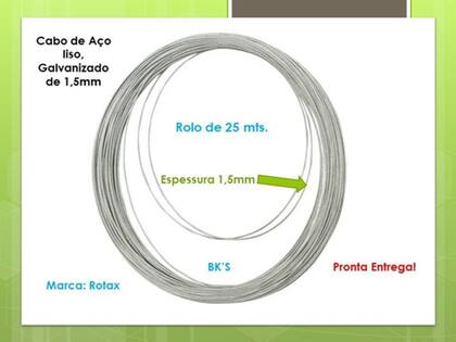 Imagem de 2 Rolo de Cabo de aço 1,5mm (Rolo com 25 metros)