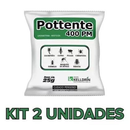 Imagem de 2 Sachês Pottente 400PM 25 gr Combate Mosquito da Dengue, Cupins, Escorpiões, Carrapatos - KELLDRIN