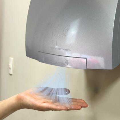 Imagem de 2 Secadores de Mãos Automático 12 m/s Elétrico 1500W Sensor para Banheiro Cinza Importway Iwsma-12Cz