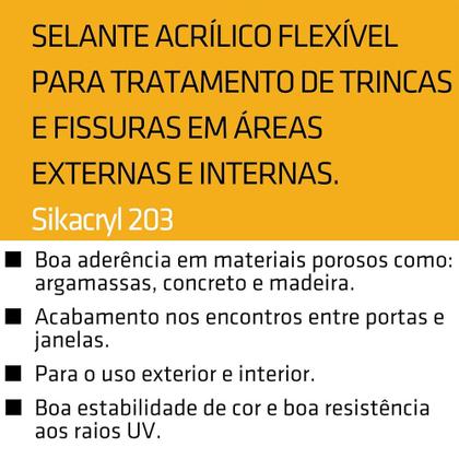 Imagem de 2 Selante Para Trincas Em Paredes Sikacryl 203 Branco 280ml