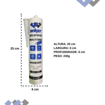 Imagem de 2 Silicone Acético Multiuso Incolor Com Aplicador