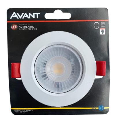 Imagem de 2 Spot Led Redondo 5w Cob Smd Branco Quente Amarelado 3000k