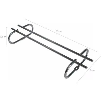 Imagem de 2 Suporte Organizador De Armário Porta Taças Cromado 35cm