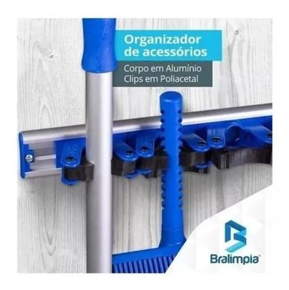 Imagem de 2 Suporte Para Rodos Vassouras 6 Ganchos Bralimpia