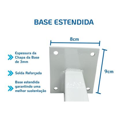 Imagem de 2 Suporte Pia Parafusar Grapa Bancada Granito 30Cm Branca