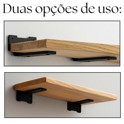 Imagem de 2 Suportes De Prateleira Mão Francesa 10cm Fixo De Parede Estilo Moderno Aço Resistente Acabamento Inverso