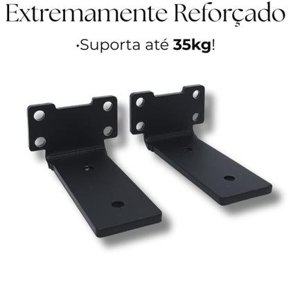 Imagem de 2 Suportes De Prateleira Mão Francesa 10cm Fixo De Parede Estilo Moderno Aço Resistente Acabamento Inverso