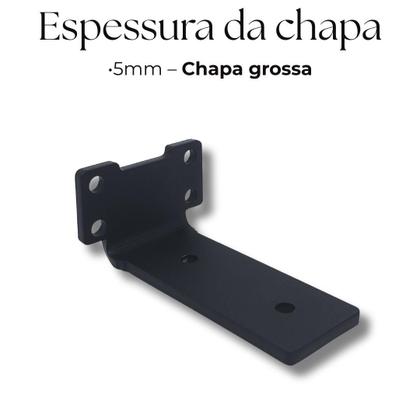 Imagem de 2 Suportes De Prateleira Mão Francesa 10cm Fixo De Parede Estilo Moderno Aço Resistente Acabamento Inverso