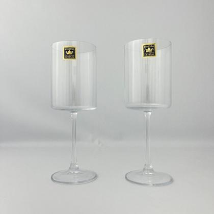 Imagem de 2 Taças 480ml Cristal Bohemia Kubitto Vinho Tinto Mesa Posta