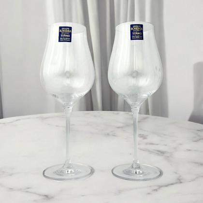 Imagem de 2 Taças 500ml Cristal Bohemia Limosa Vinho Branco Tinto Mesa