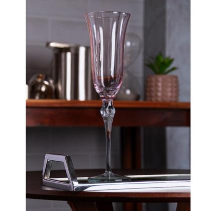 Imagem de 2 Taças para Champagne Lily 200ml Rosa e Cinza