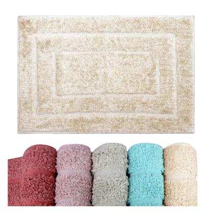 Imagem de 2 Tapete Banheiro Lavabo Algodão Absorvente Macio Mtmf 40x60