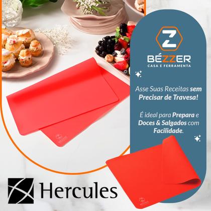 Imagem de 2 Tapetes de Silicone Vermelho Hercules 40x60 cm para Assar Doces Cookies Uso Confeiteiros