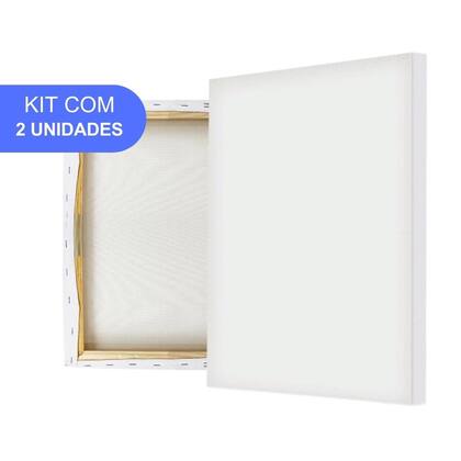 Imagem de 2 Telas Para Pintura Comum P/ Tinta Acrílica 15x15 Branco