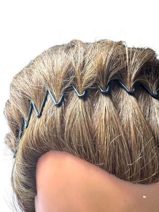 Imagem de 2 Tiara Bell Pente Preto  Prendedor Cabelo 12cm Diâmetro