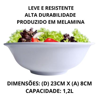 Imagem de 2 Tigelas Saladeira Bowl Grande Cumbuca em Melamina 1,2L