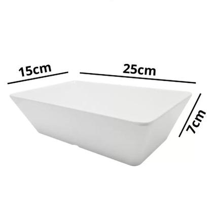 Imagem de 2 Tigelas Travessa Forma Retangular Funda Em Melamina 25cm