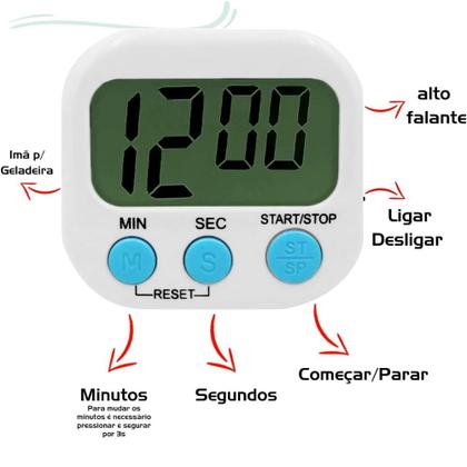 Imagem de 2 Timer Digital Temporizador Cronômetro Cozinha Relógio