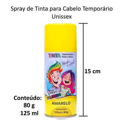 Imagem de 2 Tintas Amarela Temporária Infantil Festa Cabelo Maluco