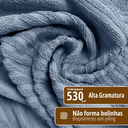 Imagem de 2 Toalha Piso Banheiro Antiderrapante 520g/m2 50x70 Maj Blue