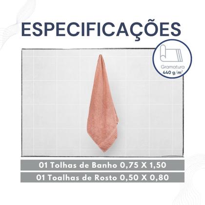 Imagem de 2 Toalhas Grandes Corpo e Rosto 100% Algodão Ótima Absorção