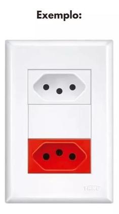Imagem de 2 Tomadas Duplas 20A 2p+t 4x2 Branca e Vermelha 250v - Fame