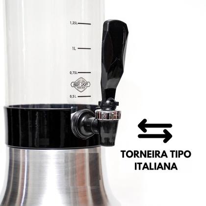 Imagem de 2 Torre De Chopp Beer 2L Copo Giratório Com Alça + 4 Tubo Gelante Blindado