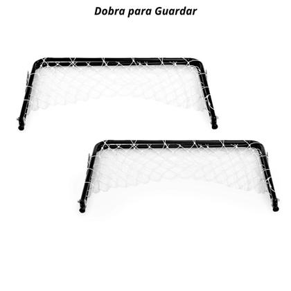 Imagem de 2 Traves De Gol De Futebol Infantil De Ferro 66 X 45 Cm P com Bola e Bomba