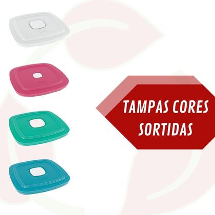 Imagem de 2 Travessa Facilita de Vidro com Tampa 750ML Marinex Doce