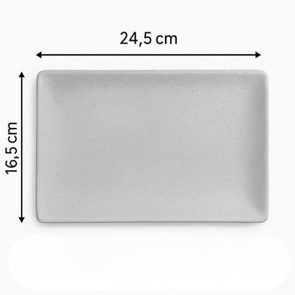 Imagem de 2 Travessas Retangular Melamina Granilite Para Servir 24,5cm