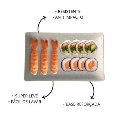 Imagem de 2 Travessas Retangular Petisqueira pra Servir Comida 18cm